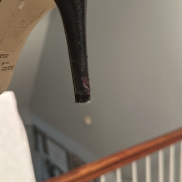 Kate Spade Ella Cutout Black 3.5” Scalloped Edge Pointed Heels Women’s Size 8.5 - Picture 8 of 9